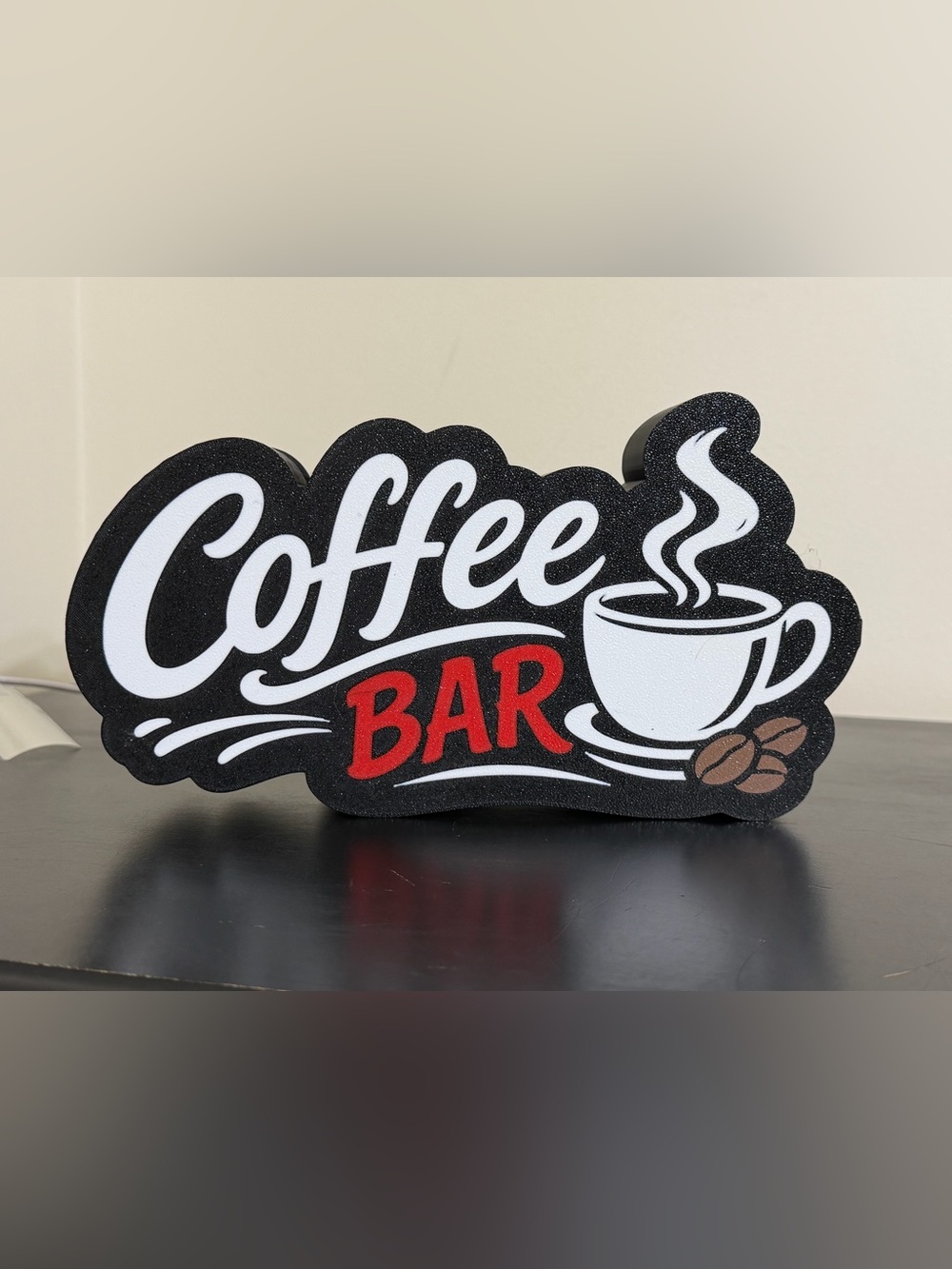 Coffee Bar lightbox led light sign 3d printed